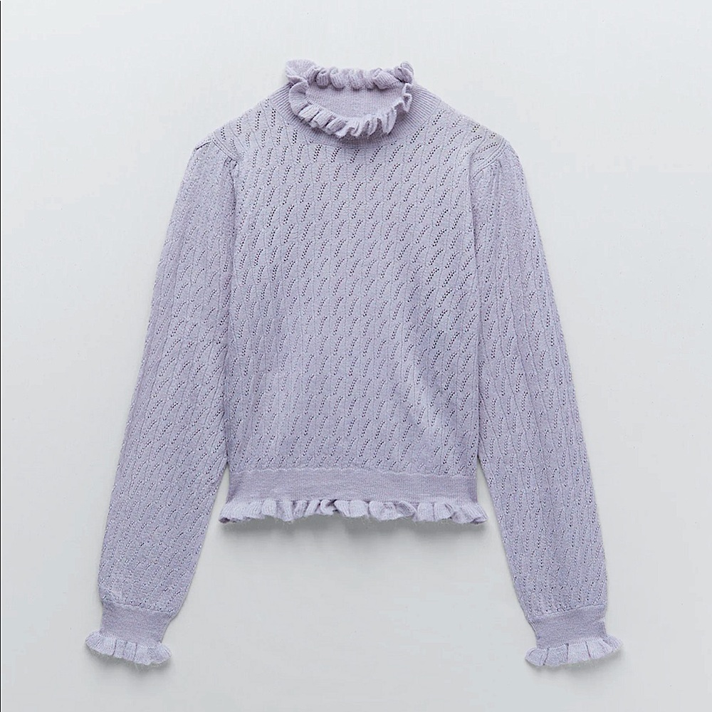 ZARA | WOOL BLEND LAVENDER SWEATER | M | 🌟NEW🌟
